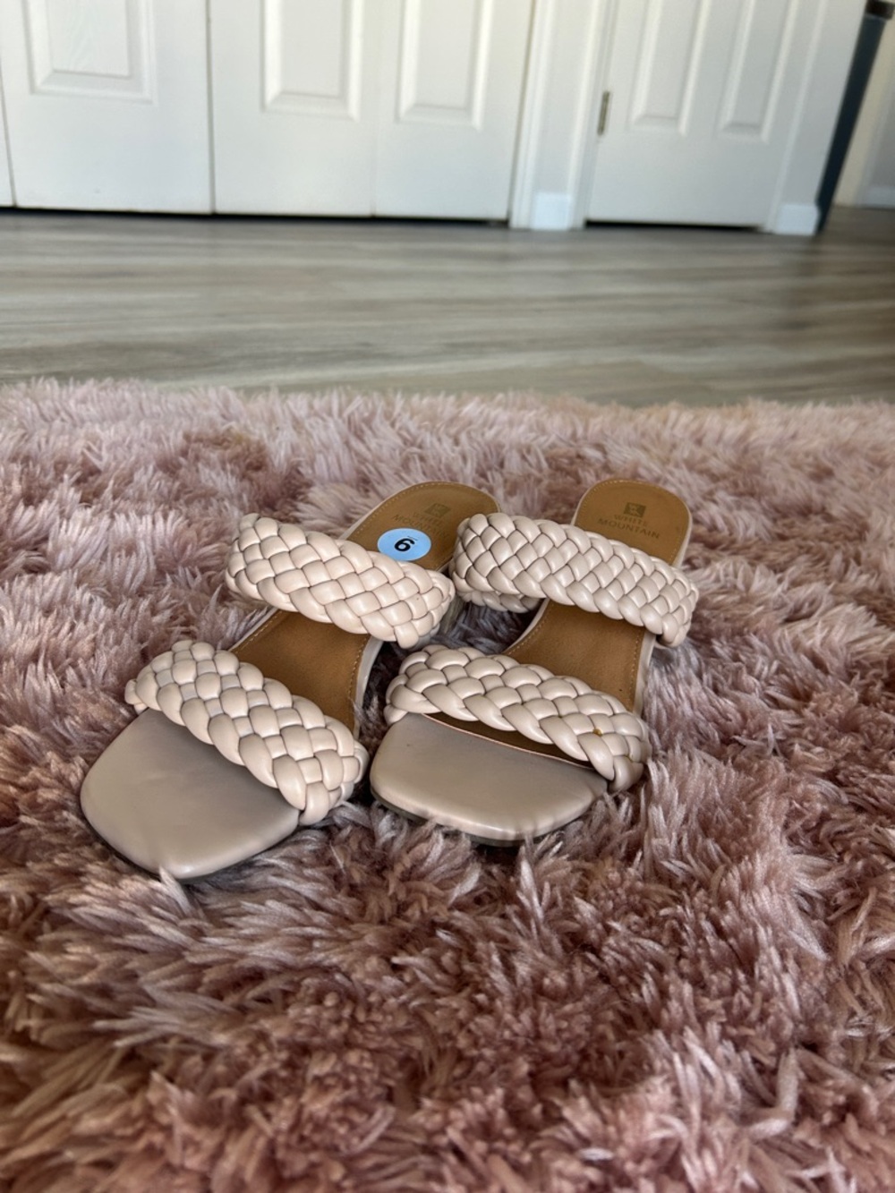 White Mountain Braided Double-Strap Slide Sandals - Blush